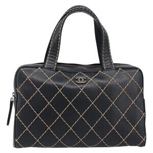 Chanel Surpique Boston Quilted Leather Large